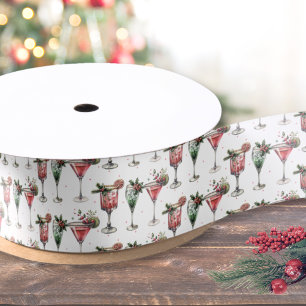 Ruban En Satin Motif mignon de cocktail de Noël