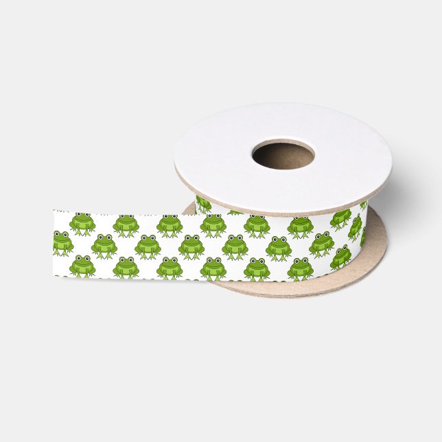 Ruban En Satin Motif mignon de grenouille (Bobine)