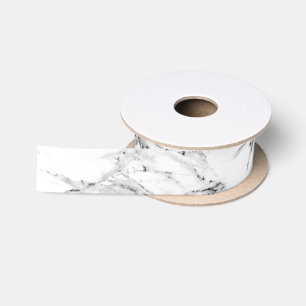 Ruban En Satin Motif moderne en marbre blanc gris noir