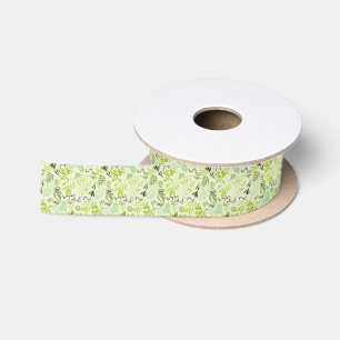 Ruban En Satin motif montrant de petits oiseaux de bébé