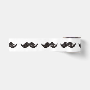 Ruban En Satin Motif noir de moustache de parties scintillantes