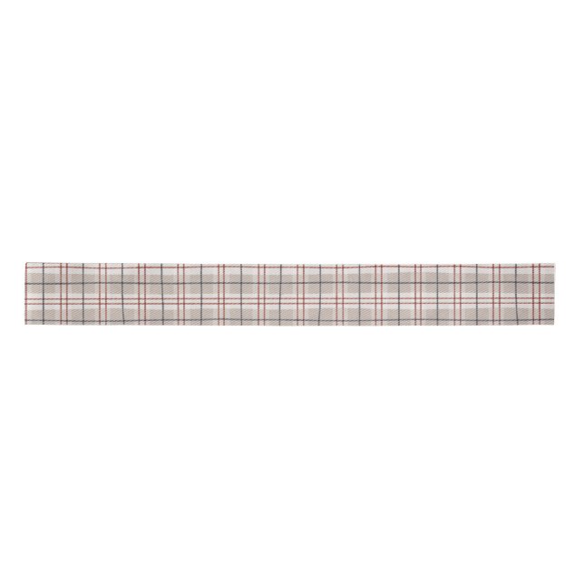 Ruban En Satin Motif Plaid Beige Classic Dessiné À La Main (Devant)