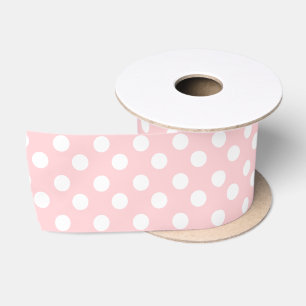 Ruban En Satin Motif Pois rose et blanc