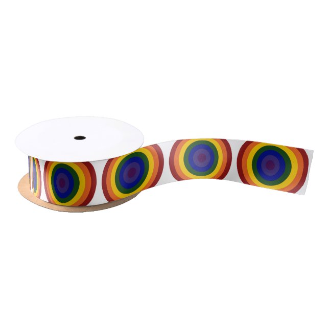 Ruban En Satin Motif Rainbow Bullseye (Bobine)