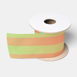 Ruban En Satin Motif rayé vert orange