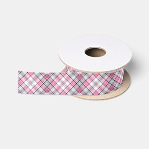 Ruban En Satin Motif rose de plaid chic