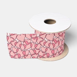 Ruban En Satin Motif rose moderne mignon de coeurs