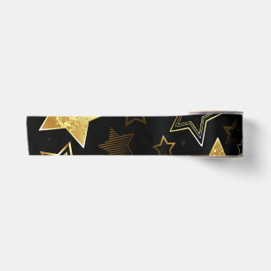 Ruban En Satin Motif sans couture avec étoiles d'or