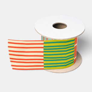 Ruban En Satin Motif scandinave à cliquet coloré