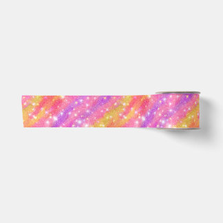 Ruban En Satin Motif scintillant de paillettes rose orange violet