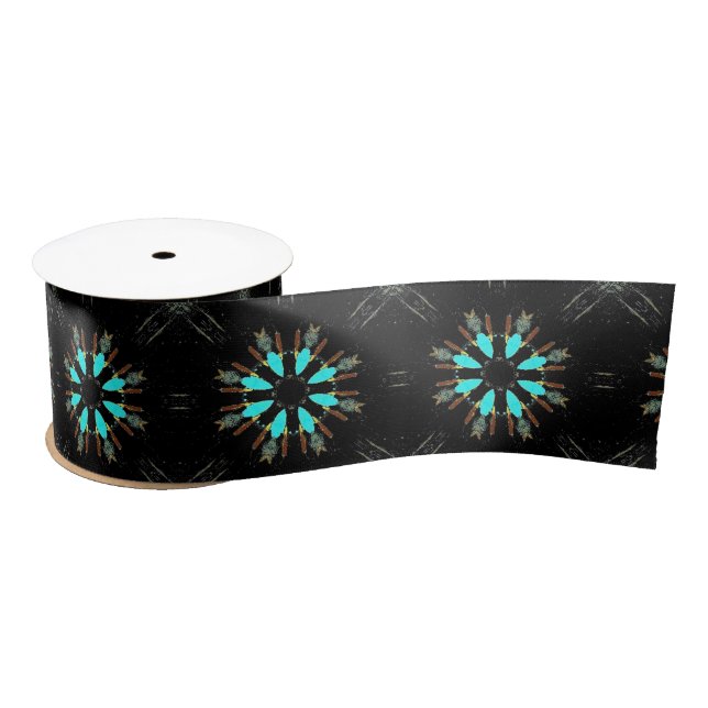 Ruban En Satin Motif Thunder_Cove de plumes de pointe de flèche (Bobine)