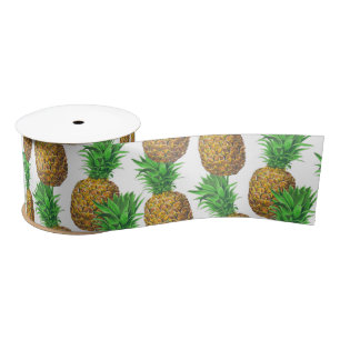 Ruban En Satin Motif transparent avec ananas