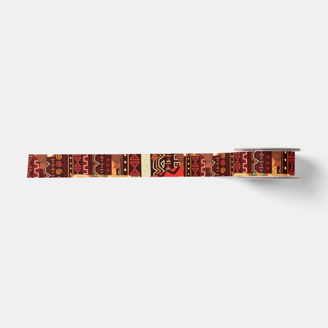 Ruban En Satin Motif tribal Afrocentrique Kente (Devant)