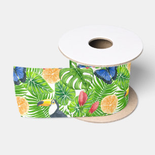 Ruban En Satin Motif tropical