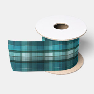 Ruban En Satin Motif turquoise vibrant et moderne de plaid