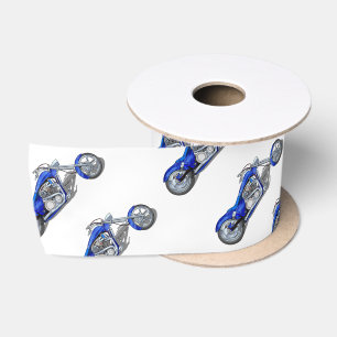 Ruban En Satin Moto 1 - Bleu
