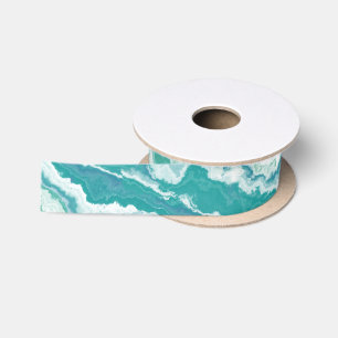 Ruban En Satin mousse de mer marbrée :