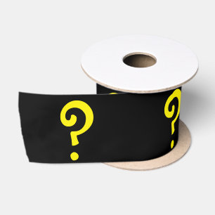 Ruban En Satin Moyen motif points d'interrogation