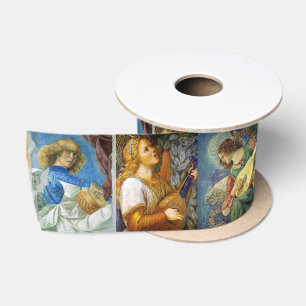 RUBAN EN SATIN MUSIQUE FABRIQUANT LES ANGELS DE NOËL