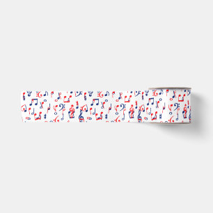 Ruban En Satin Musique rouge blanche et bleue
