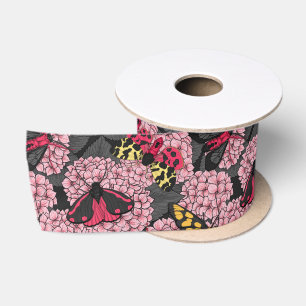 Ruban En Satin Nappes phréatiques à hydrangée rose