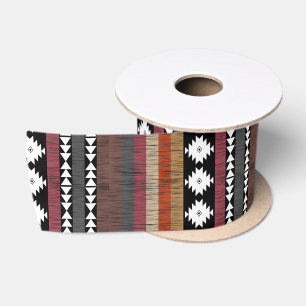 Ruban En Satin Native Ethnic Colorful Lines Motif