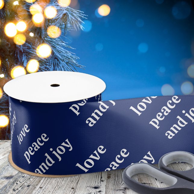 Ruban En Satin Noël Amour Paix Joie Vacances (Créateur téléchargé)