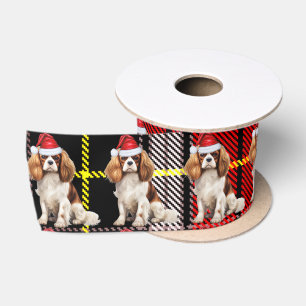 Ruban En Satin Noël Cavalier Espagnol Rouge et vert Plaid