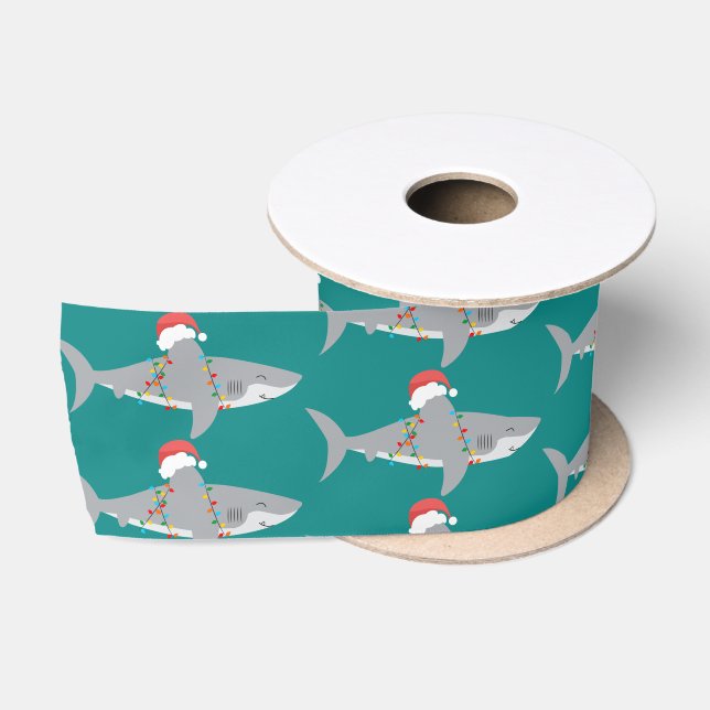 Ruban En Satin Noël drôle de requin (Bobine)