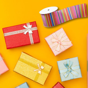 Ruban En Satin Noël Moderne Lumineux et Coloré 