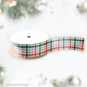 Ruban En Satin Noël moderne Plaid