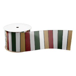 Ruban En Satin Noël Or Vert Rouge Argent Et Blancs