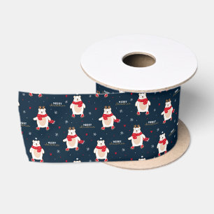 Ruban En Satin Noël ours polaire