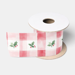 Ruban En Satin Noël rose rouge vert rétro