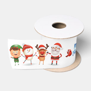 Ruban En Satin Noël Rudolf Le renne et les amis