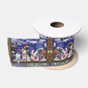Ruban En Satin Noël Satin Ruban Cadeau Animal Célébration