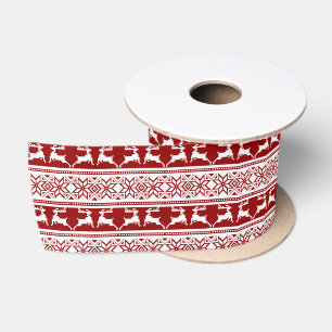 Ruban En Satin Noël scandinave renne