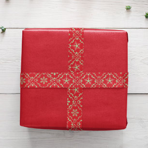 Ruban En Satin Noël simple Red Green Snowflon