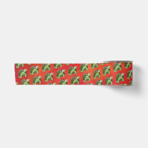Ruban En Satin Noël Tortue Sur Rouge