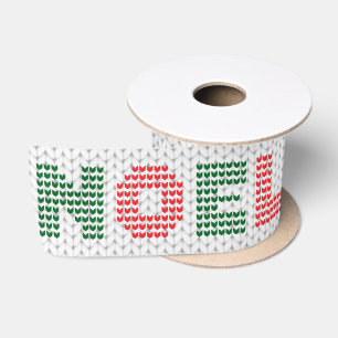 Ruban En Satin Noel Typographie Chandail de Noël