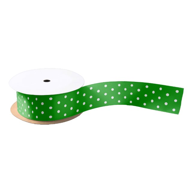 Ruban En Satin Noël Vert Blanc Pois Vacances Enveloppes Cadeaux V (Bobine)
