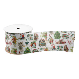 Ruban En Satin Noël Vintage Rétro Fête