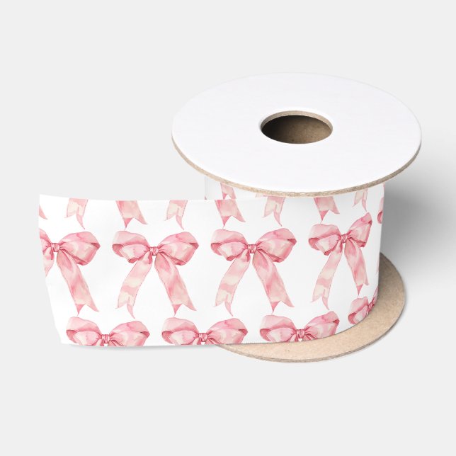 Ruban En Satin Nœud Papillon Coquette Rose (Bobine)