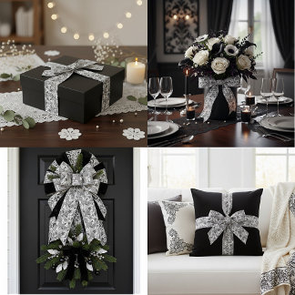 Ruban En Satin Noir et blanc