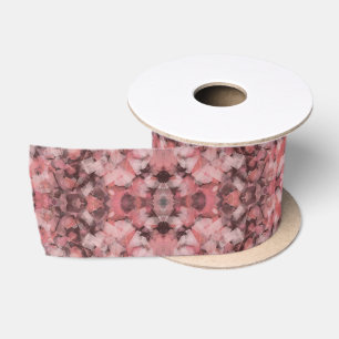 Ruban En Satin Noir Gris Rose Blanc Abstrait Géométrique Moderne
