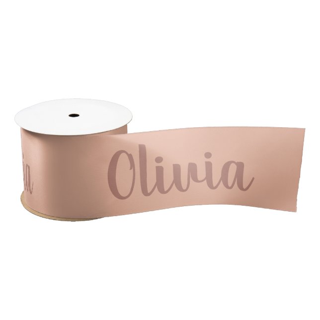 Ruban En Satin Nom personnalisé Cute Rose Gold (Bobine)