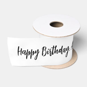 Ruban En Satin Nom personnalisé Joyeux anniversaire