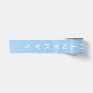 Ruban En Satin Nom vertical personnalisé bleu clair