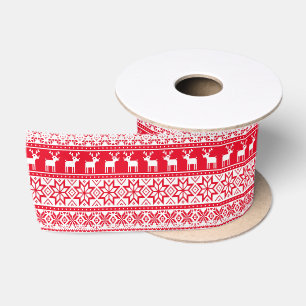 Ruban En Satin Nordic Reindeer Ugly Christmas Sweat Party