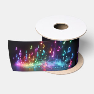 Ruban En Satin Notes musicales de Neon